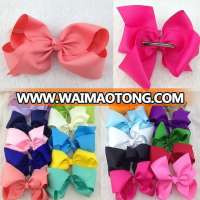 8inch Boutique Ribbon Hair Bows For Baby Girls Hair Bows with Alligator Clip for Children Hair Baby Accessories 20colors