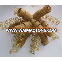 Christmas Natural Jute Woven Ribbon Hair Decoration Curly Bow