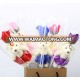 Christmas promotional single little bear and rose soap flower gift