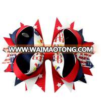 Patriotic July 4th America Hair Bow Independent Day Bow